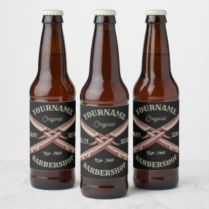 Persoonlijke NAME Scheermes Kapperszaak Bier Etiket