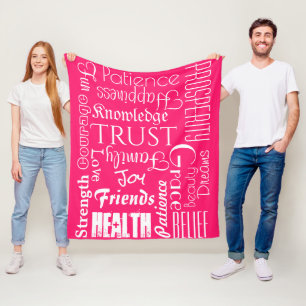 Persoonlijke namen en/of woorden van liefde fleece deken