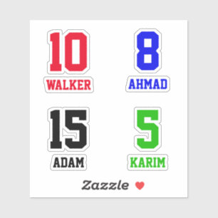 Persoonlijke namen & nummers, stickers voor helmen