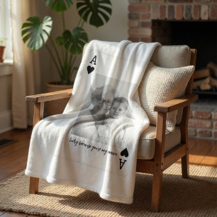Persoonlijke Nana-foto-speelkaart Fleece Deken