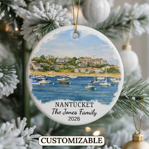 Persoonlijke Nantucket Versiering, Massachusetts Keramisch Ornament