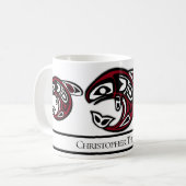 Persoonlijke Native American Orca Killer Whale Koffiemok (Voorkant links)