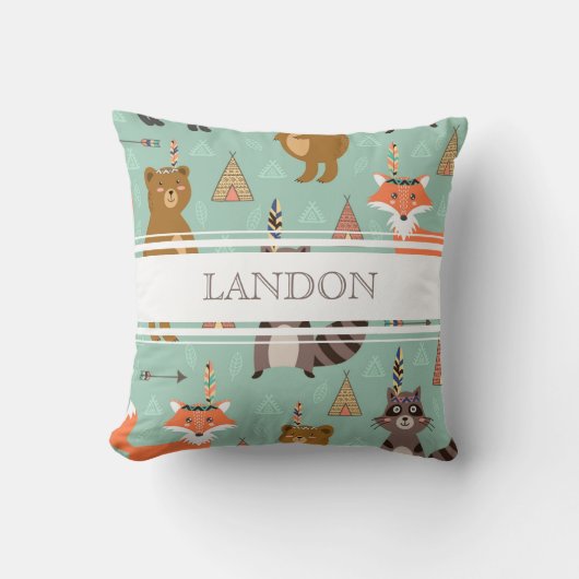 Persoonlijke Native Forest Friends Pillow Kussen (Voorkant)