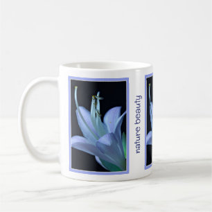 Persoonlijke Natuur Schoonheid Hosta Bloem in Blau Koffiemok