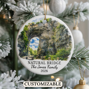 Persoonlijke Natuurlijke Brug Versiering, Virginia Keramisch Ornament