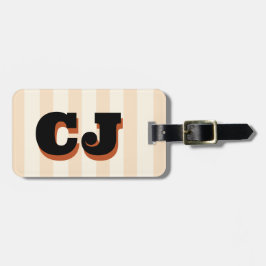 Persoonlijke Natuurlijke Crème Streep Monogram Aan Bagagelabel