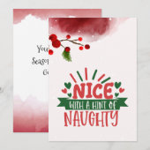 Persoonlijke Naughty But Nice Kerstkaart (Voorkant / Achterkant)