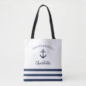 Persoonlijke Nautical "Bridesmate" Bridesmaid Draagtas (Voorkant)