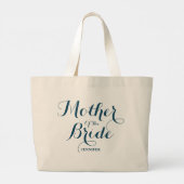 Persoonlijke Navy blauwe trouwmoeder van de bruid Grote Tote Bag (Achterkant)