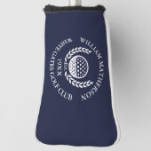 Persoonlijke Navy Blue Golfclubnaam Golfheadcover (Draai 90)