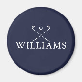Persoonlijke Navy Blue Name Golf Clubs Magneet (Voorkant)