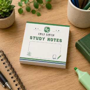 Persoonlijke Navy Groen Wetenschap Schoolomslag Post-it® Notes