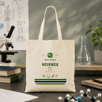 Persoonlijke Navy Groene Wetenschap School Hoes Tote Bag