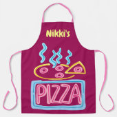 Persoonlijke Neon Pizza Schort (Voorkant)