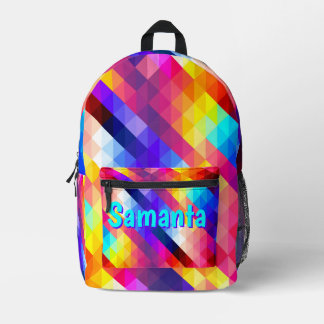 Persoonlijke Neon Rugzak | Abstracte Regenboog Kin