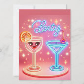 Persoonlijke Neon Uitnodiging voor Feesttijd (Voorkant)
