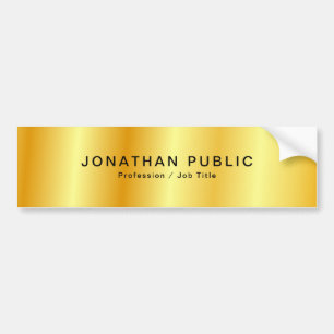 Persoonlijke Nep-Gouden Sjabloon Moderne Glamour Bumpersticker