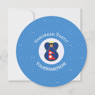 Persoonlijke Nepalees engel Hanukkah-vlag  Kaart
