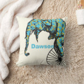 Persoonlijke New Baby Boy's Room Circus Elephant Kussen (Deken)
