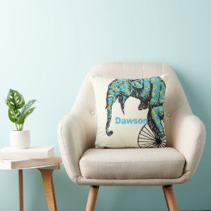 Persoonlijke New Baby Boy's Room Circus Elephant Kussen