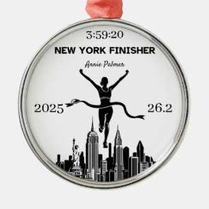 Persoonlijke New York Marathon Finishersornament Metalen Ornament