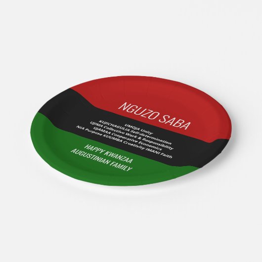 Persoonlijke NGUZO SABA 7 Principes Happy Kwanzaa Papieren Bordje (Gekanteld)