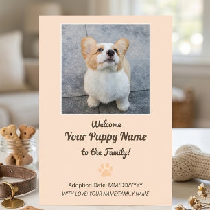 Persoonlijke nieuwe hond puppy adoptie foto aankondiging