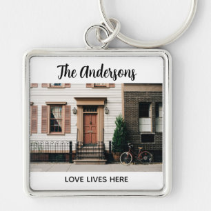 Persoonlijke Nieuwe Huis Foto Sleutelhanger