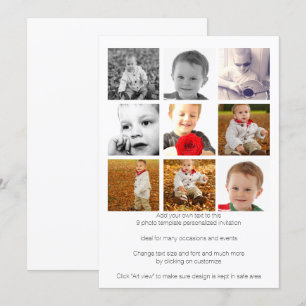 Persoonlijke Nine Foto Sjabloon Kaart