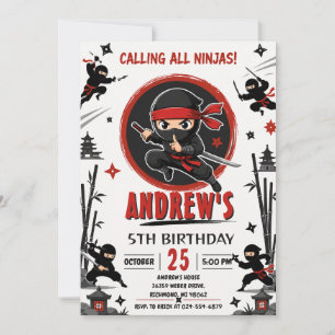 Persoonlijke Ninja boy Warrior Feest verjaardag Kaart
