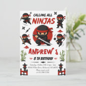 Persoonlijke Ninja Warrior Verjaardag Kaart (Staand voorkant)