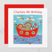 Persoonlijke Noach's Ark Verjaardag Uitnodiging (Voorkant / Achterkant)