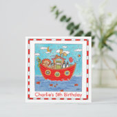 Persoonlijke Noach's Ark Verjaardag Uitnodiging (Staand voorkant)