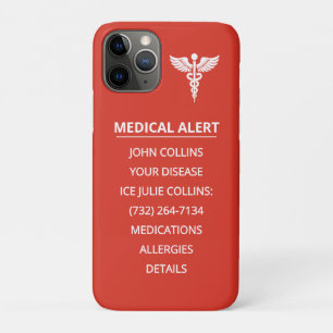 Persoonlijke Noodzakelijke Medische Alarm ID Telef iPhone 11 Pro Hoesje