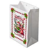 Persoonlijke Noordpool Express Elf Medium Cadeauzakje (Voorkant Gekanteld)