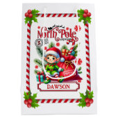 Persoonlijke Noordpool Express Elf Medium Cadeauzakje (Achterkant)