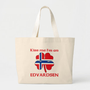 Persoonlijke Noorse kus Ik ben Edvardsen Grote Tote Bag