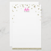 PERSOONLIJKE NOOT polka dot confetti oud goud glit Briefpapier (Voorkant / Achterkant)