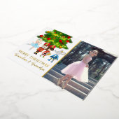 Persoonlijke Notenkraker Ballet Kerstmis Folie Feestdagenkaart (Gedraaid)