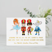 Persoonlijke Notenkraker Ballet Kerstmis Folie Feestdagenkaart (Staand Voorkant)