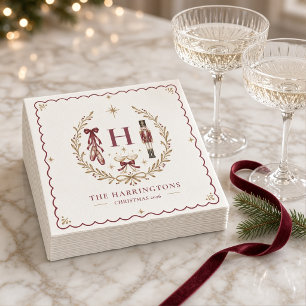 Persoonlijke Notenkraker Ballet Monogram Kerstmis  Servet