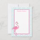 Persoonlijke Notitiekaart Roze Flamingo (Voorkant)