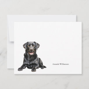 Persoonlijke Notitiekaart Zwarte Labrador Notitiekaartje