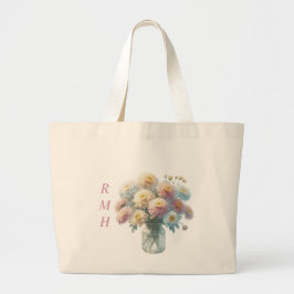 Persoonlijke november chrysanthemum boodschappenta grote tote bag
