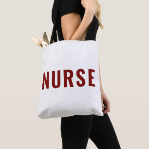 Persoonlijke NURSE-tekst statement wit Draagtas