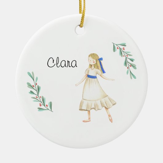 Persoonlijke Nutcracker Clara Keepomwille Keramisch Ornament (Voorkant)