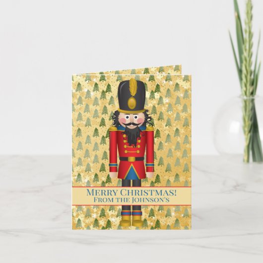 Persoonlijke Nutcracker Foto Kerstmis Bedankkaart (Voorkant)
