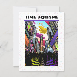 Persoonlijke NYC Times Square ansichtkaart – Neon Briefkaart