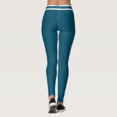 Persoonlijke Oceaan Blauw Witte Strepen Aangepaste Leggings (Achterkant)
