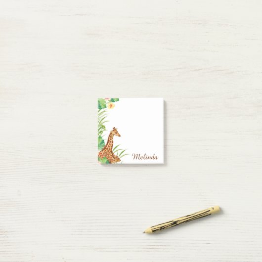 Persoonlijke Oerwoud Safari Giraffe Post-it® Notes (Op bureau)